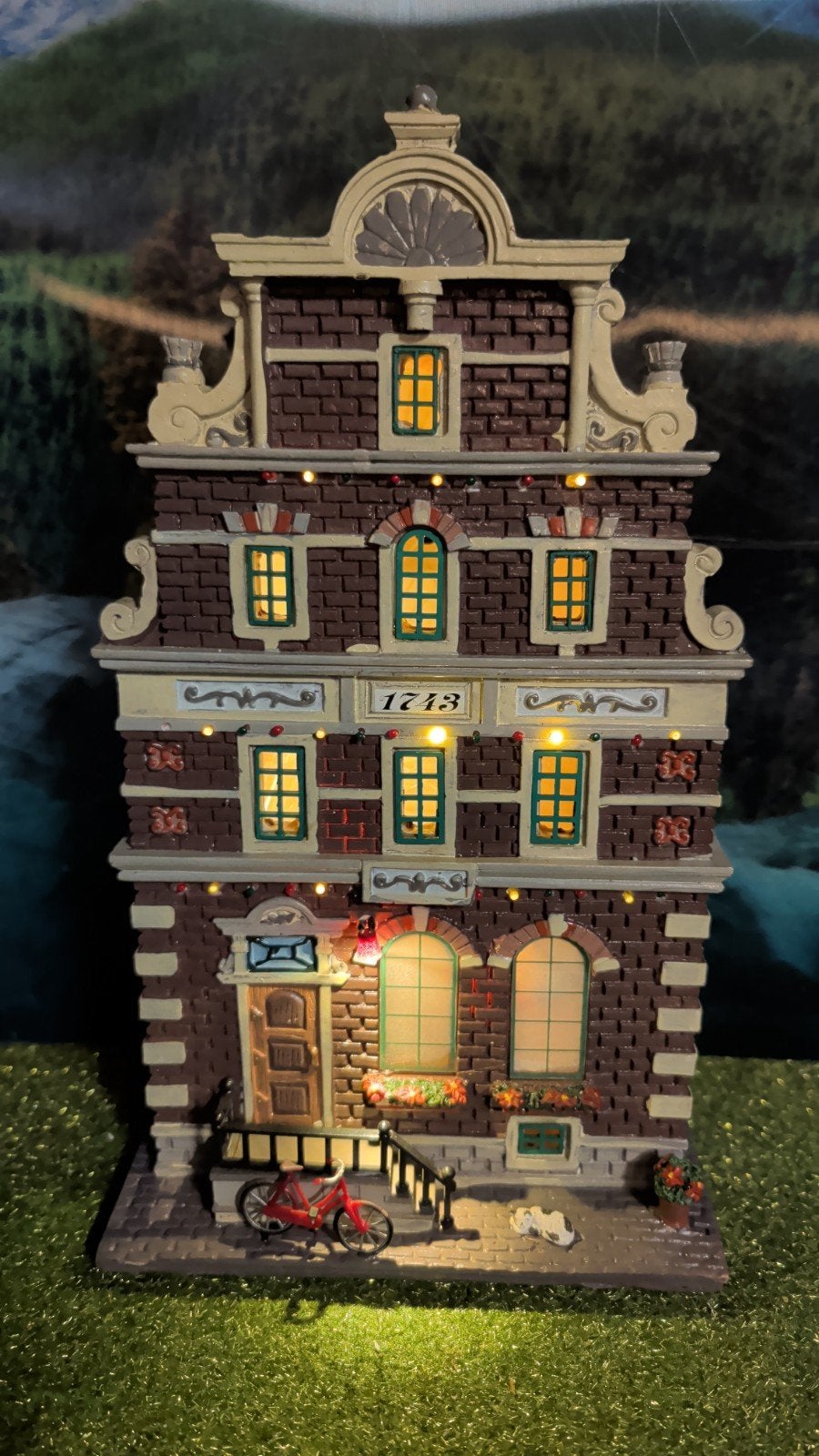 Lemax Amsterdam Grachtenhuis façade van Halen1743 met verlic, Ophalen of Verzenden, Gebruikt