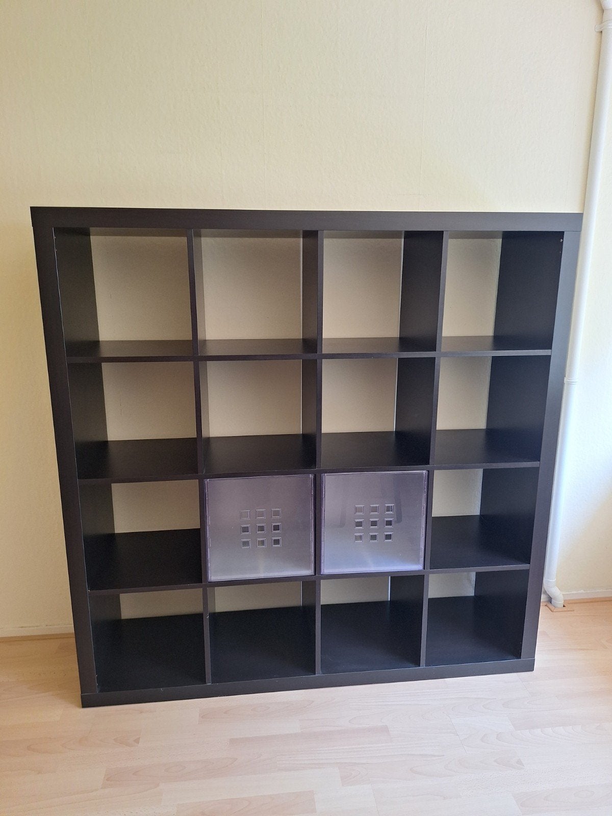 Zwarte ikea kallax kast 150x150 TEAB, Huis en Inrichting, Ophalen, 100 tot 150 cm, Zo goed als nieuw, Minder dan 150 cm