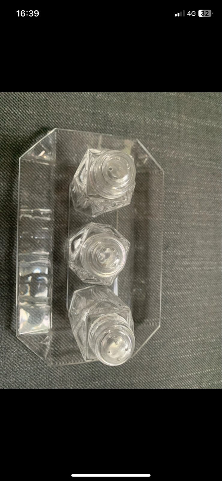 Glazen Peper- en Zoutstel met houder, Overige typen, Ophalen of Verzenden, Zo goed als nieuw, Glas