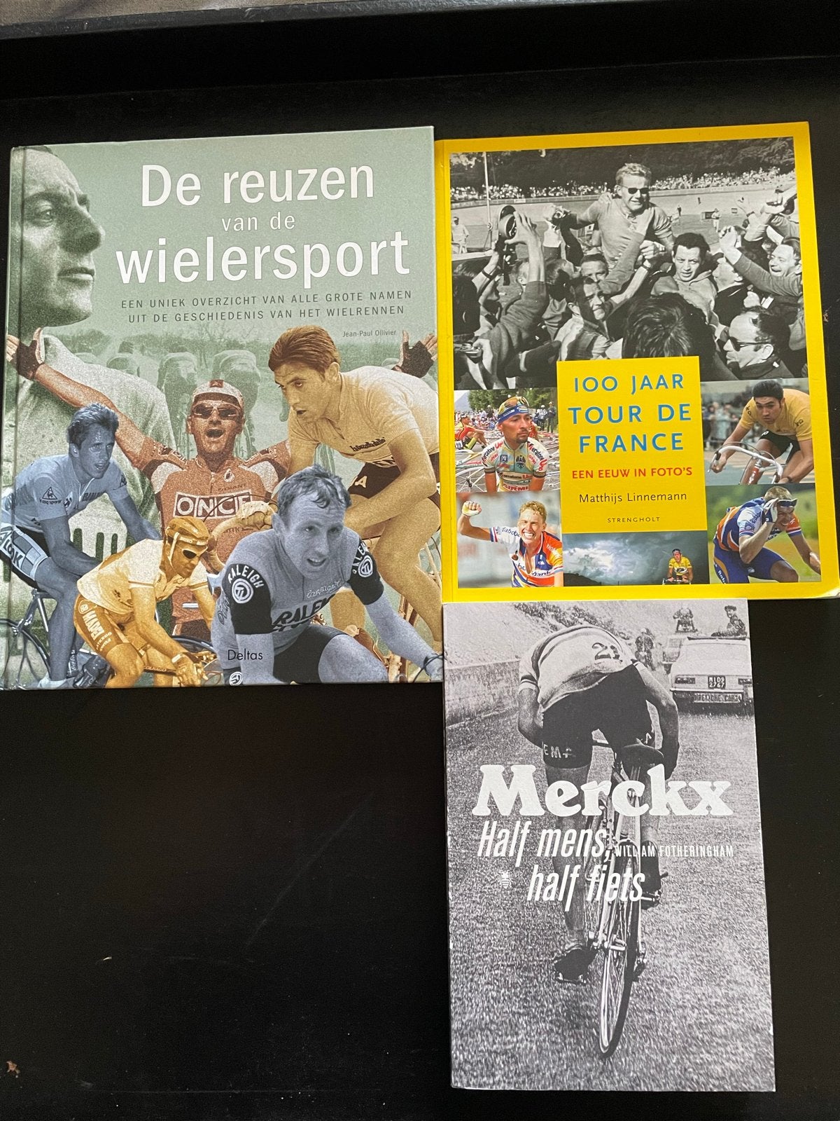 Wielersport Boeken: Tour de France, Merckx, Reuzen, Ophalen of Verzenden, Zo goed als nieuw, Lopen en Fietsen