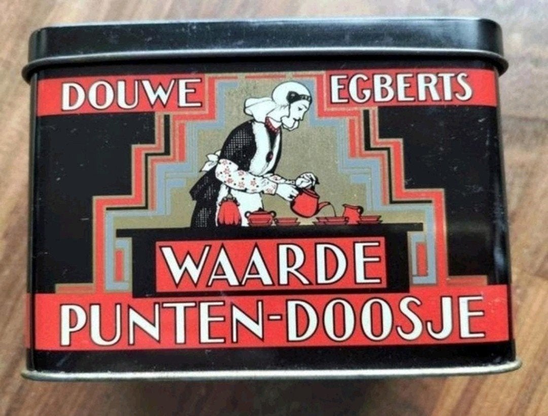 Douwe Egberts Waarde Punten-Doosje (vintage, blik), Verzamelen, Ophalen of Verzenden, Gebruikt, Overige, Douwe Egberts