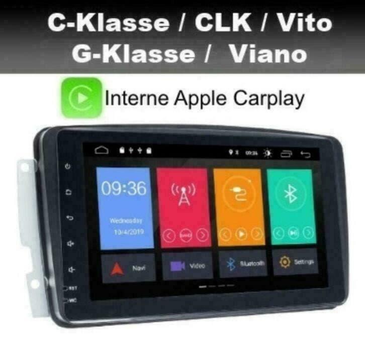 Mercedes CKlasse W203 CLK Vito navigatie android 10 carplay, Auto diversen, Autoradio's, Nieuw, Ophalen of Verzenden