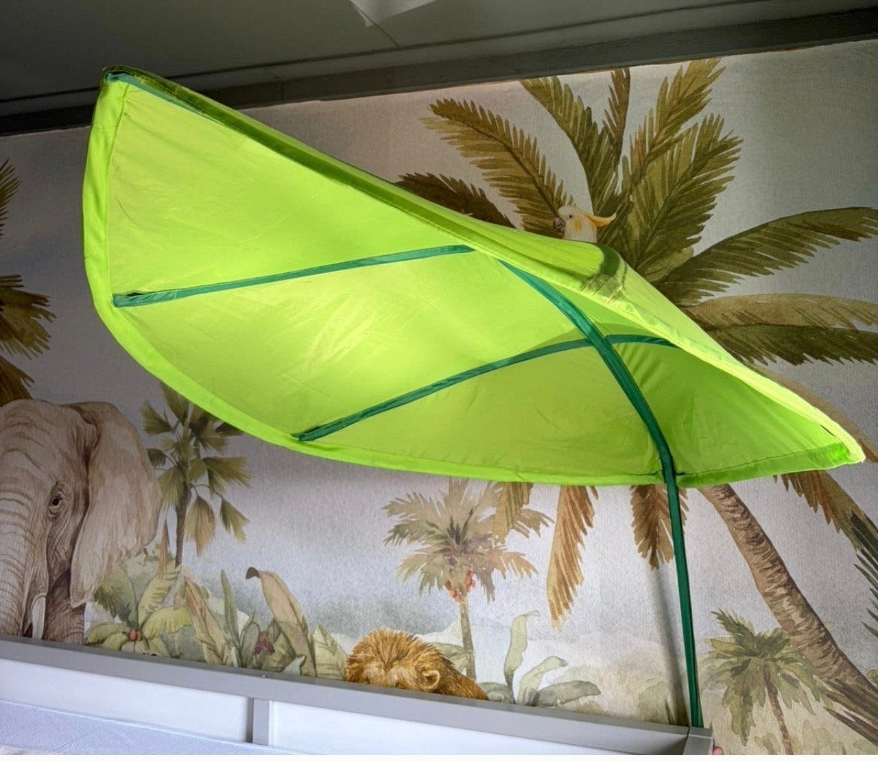 IKEA Lova bedhemel blad jungle thema, Gebruikt, Groen, Ophalen of Verzenden, IKEA