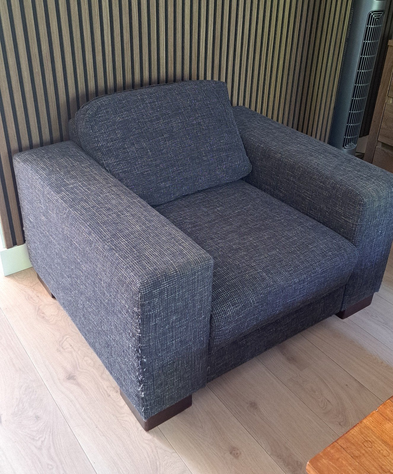 Eenzitsbank, fauteuil, prima staat, antraciet stof, Ophalen, Gebruikt, Eenpersoons, 75 tot 100 cm