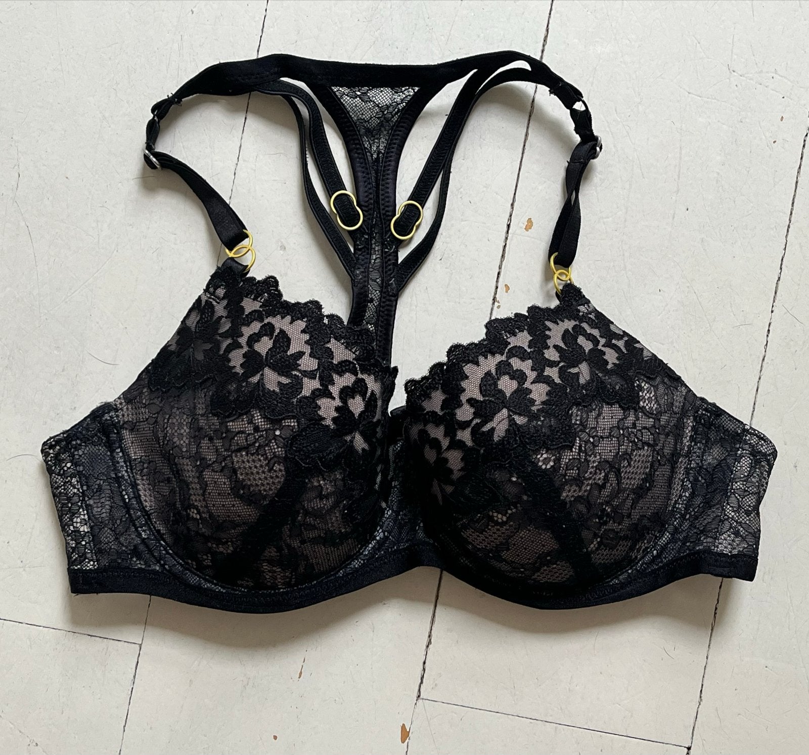 Doutzen's Stories Hunkemöller BH Zwart Kant Racerback, Ophalen, Zwart, BH