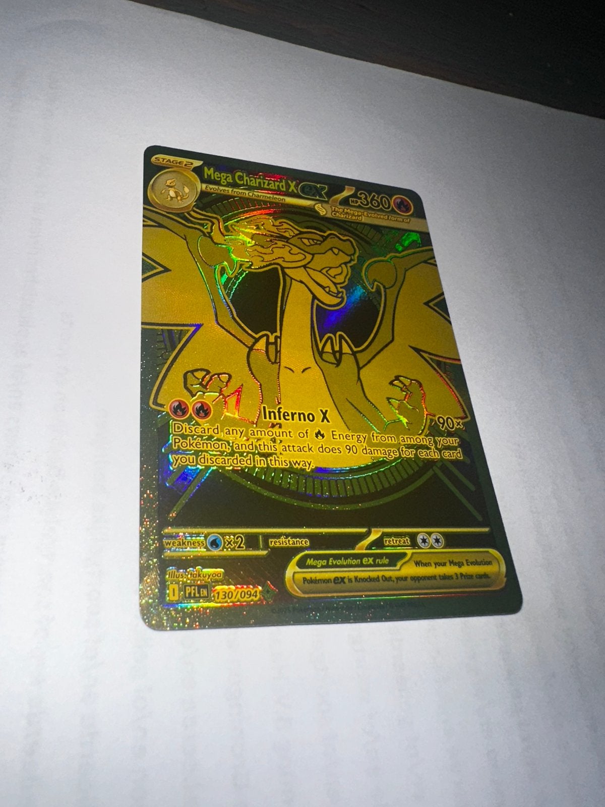 Mega charizard X EX 130/094 phantasmal flames, Verzamelen, Telefoonkaarten, Ophalen of Verzenden