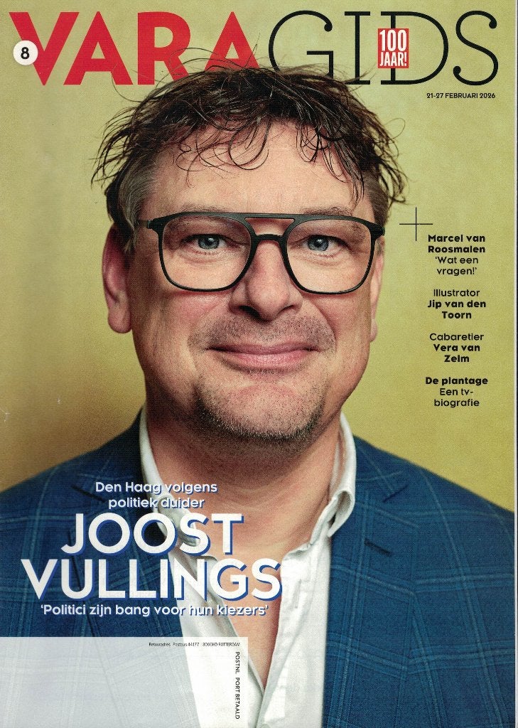 Jip van den Toorn in VARA Gids - 21 t/m 27 februari 2026., Boeken, Verzenden, Zo goed als nieuw, Muziek, Film of Tv
