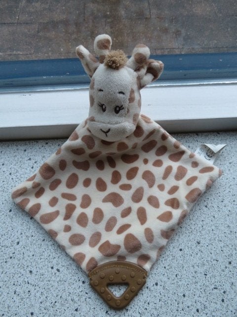 2 x Knuffeldoek giraffe giraf merk Toys Wibra rammel in kop, Ophalen of Verzenden, Zo goed als nieuw, Giraf, Met label