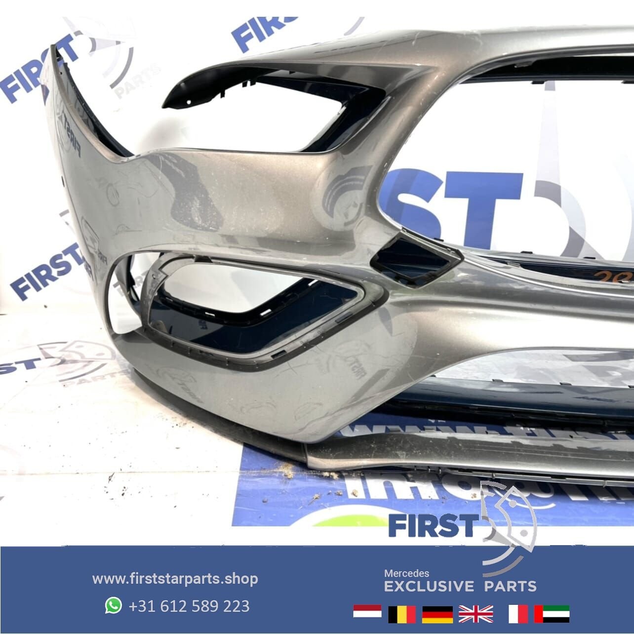 W118 CLA AMG LINE VOORBUMPER GRIJS Mercedes 2019-2022 ORIGIN, Gebruikt, -, Voor, Ophalen of Verzenden