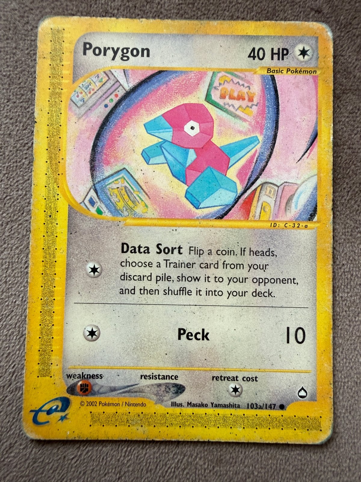 Porygon Pokemon Aquapolis 103a/147, Ophalen of Verzenden, Gebruikt