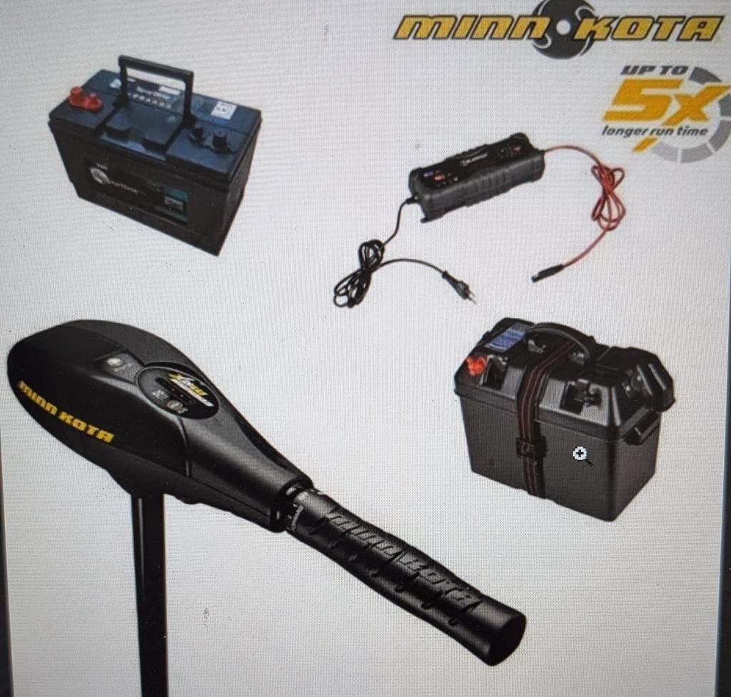 Minn Kota Endura Max 55 fluistermotor met accu en lader, Ophalen, Zo goed als nieuw, Motor en Techniek