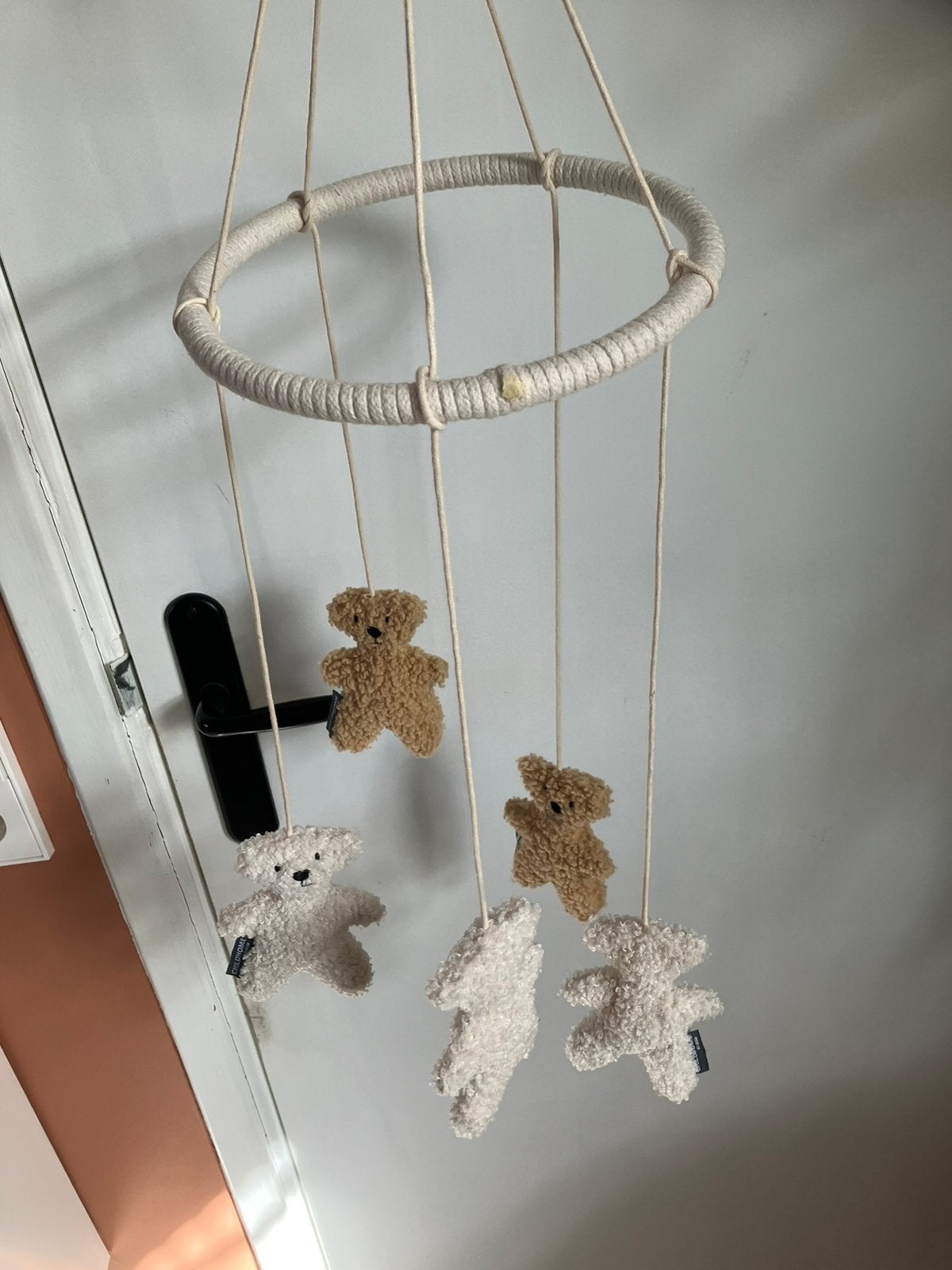 Schattige baby mobiel beren bruin beige wit, Ophalen of Verzenden, Zo goed als nieuw