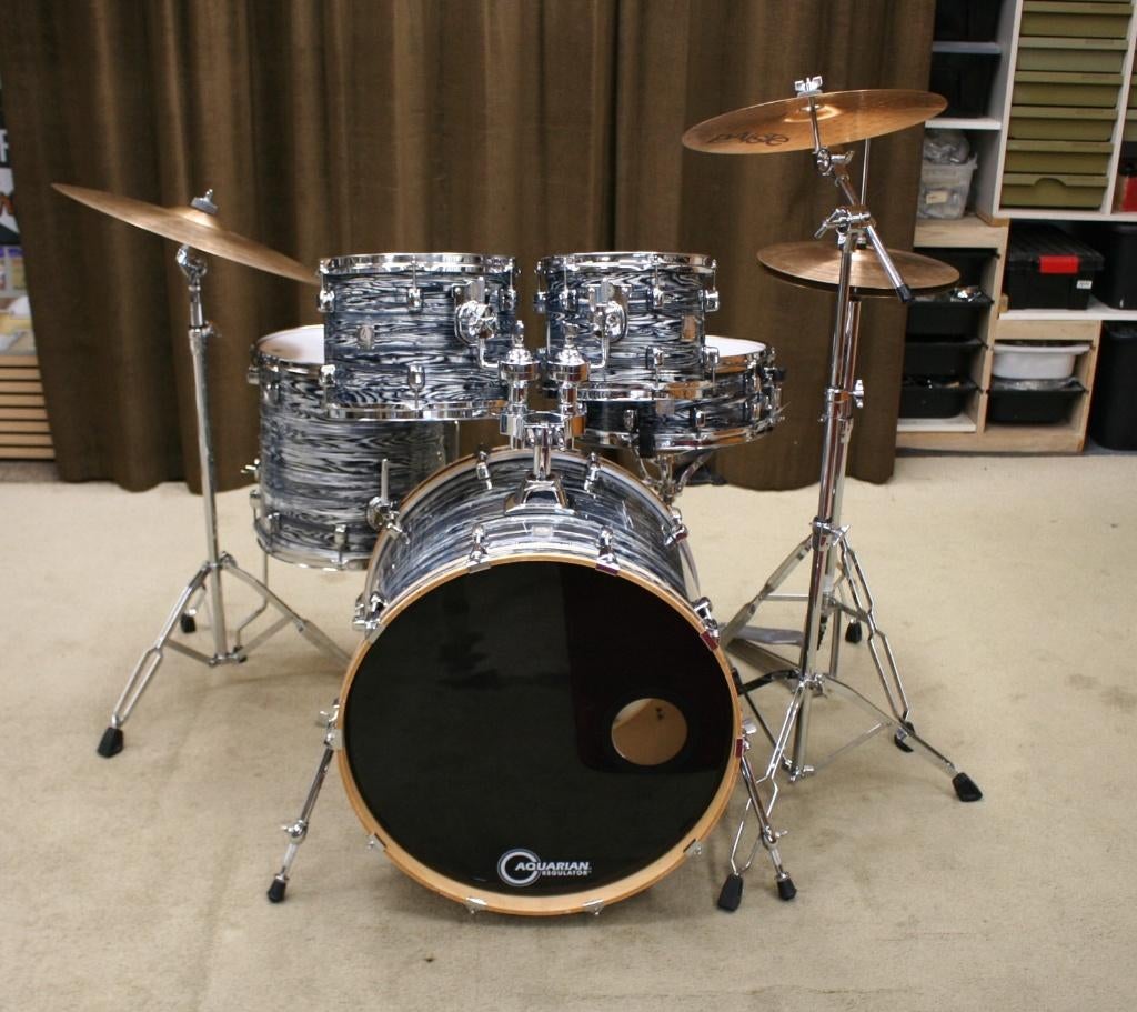 drumstel: kirchhoff blue oyster 22/10/12/14/14sn bekkenset, Gebruikt, Jouwdrumstel@gmail.com, Ophalen, Overige merken