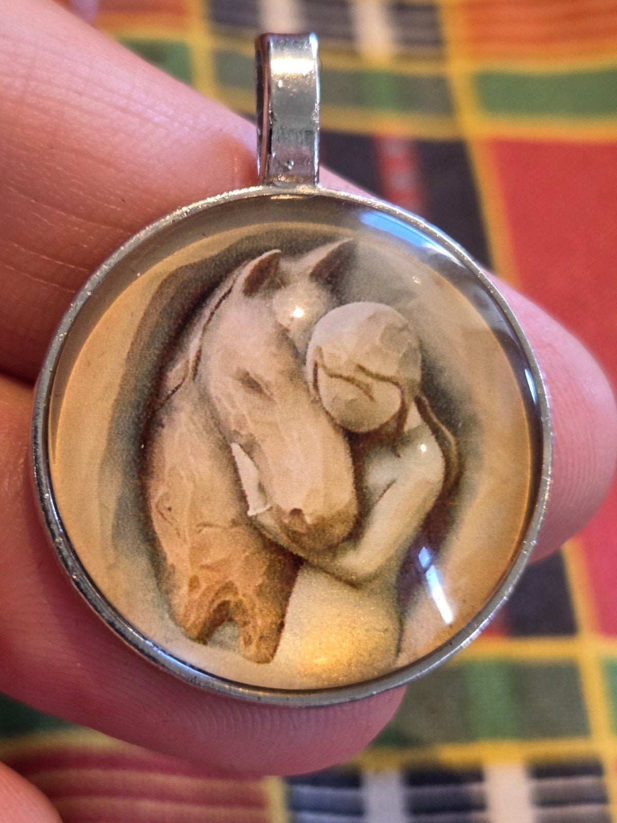 Nieuwe hanger met paard en meisje, Overige materialen, Nieuw, Ophalen of Verzenden, Zilver