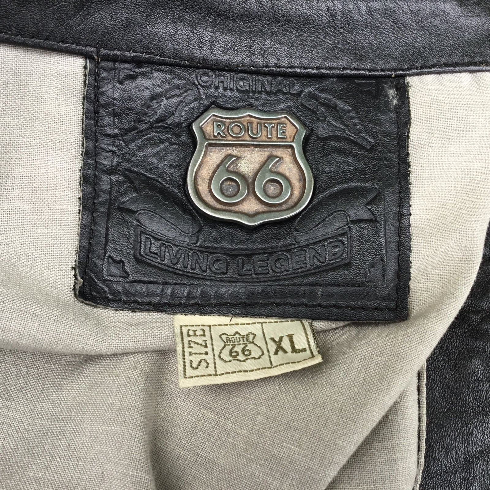 Stoer leren Route 66 zwart/bruin motorjack maat XL (52), Ophalen of Verzenden, Tweedehands, Heren, Jas | leer