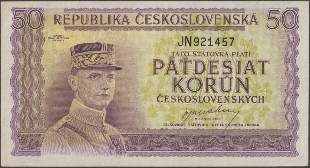 Tsjechoslowakije 50 korun ND(1945) VF+ p.62a (# 1349), Verzenden, Overige landen, Los biljet