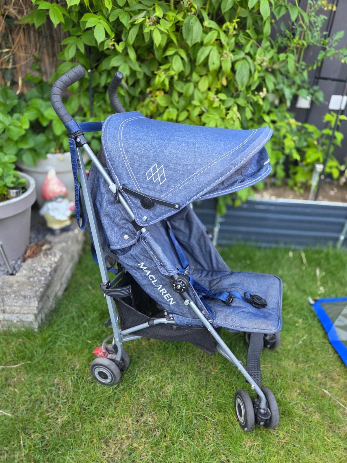 Maclaren buggy, blauw, gebruikt, Kinderen en Baby's, Buggy's, Ophalen, Gebruikt, Maclaren, Verstelbare rugleuning