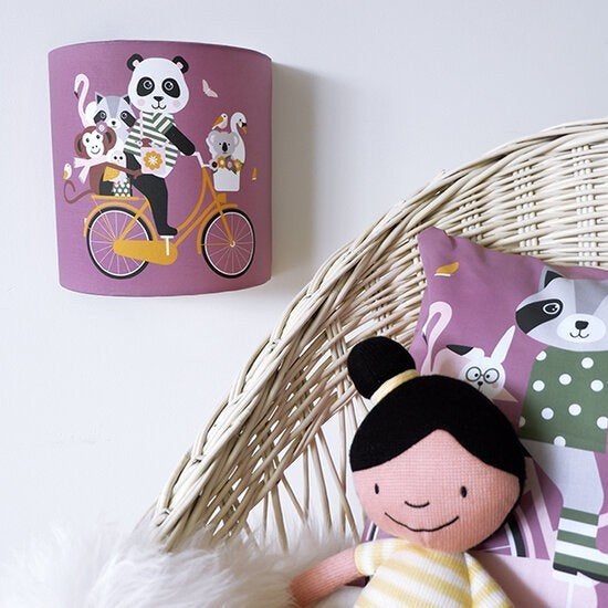 Wandlamp Dieren op de Fiets Paars ANNIdesign, Info@annidesign.nl, Nieuw, Ophalen of Verzenden, Hans Andreussingel 15 2652 GA Berkel en Rodenrijs
