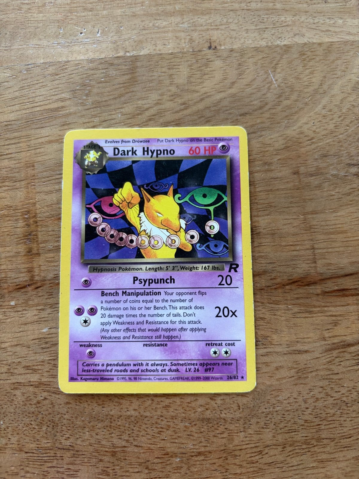 Dark Hypno Pokémon kaart - Base Set 2, Ophalen of Verzenden, Gebruikt, Losse kaart