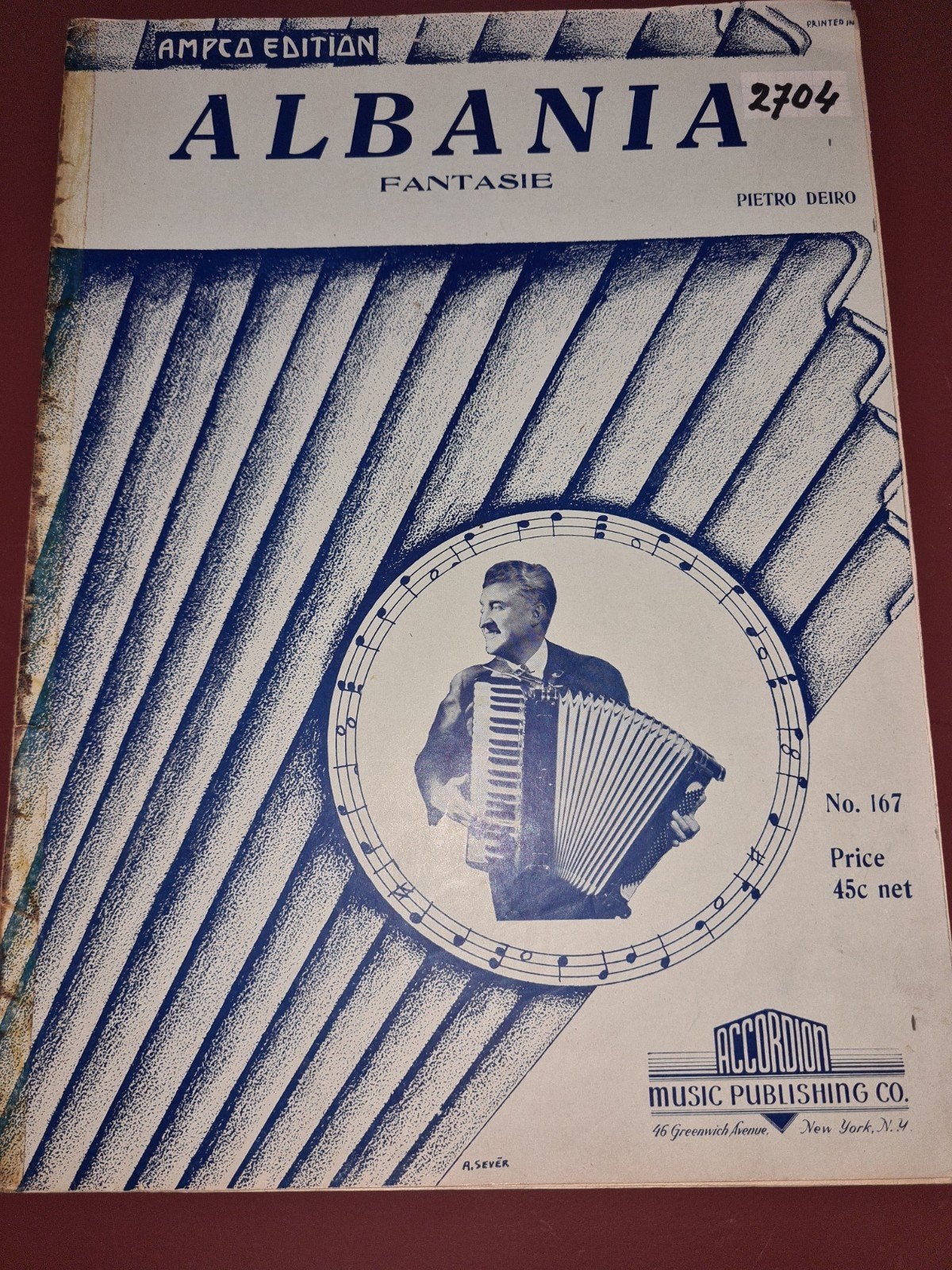 Albania Fantasie - Pietro Deiro Accordeon Muziekblad, Gebruikt, Klassiek, Ophalen of Verzenden, Artiest of Componist