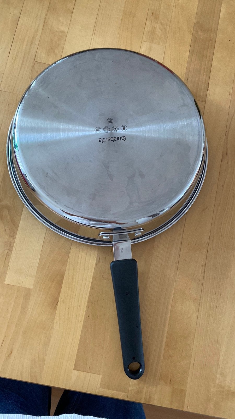 Rvs brabantia koekenpan 28 cm, Ophalen of Verzenden, Zo goed als nieuw, Rvs
