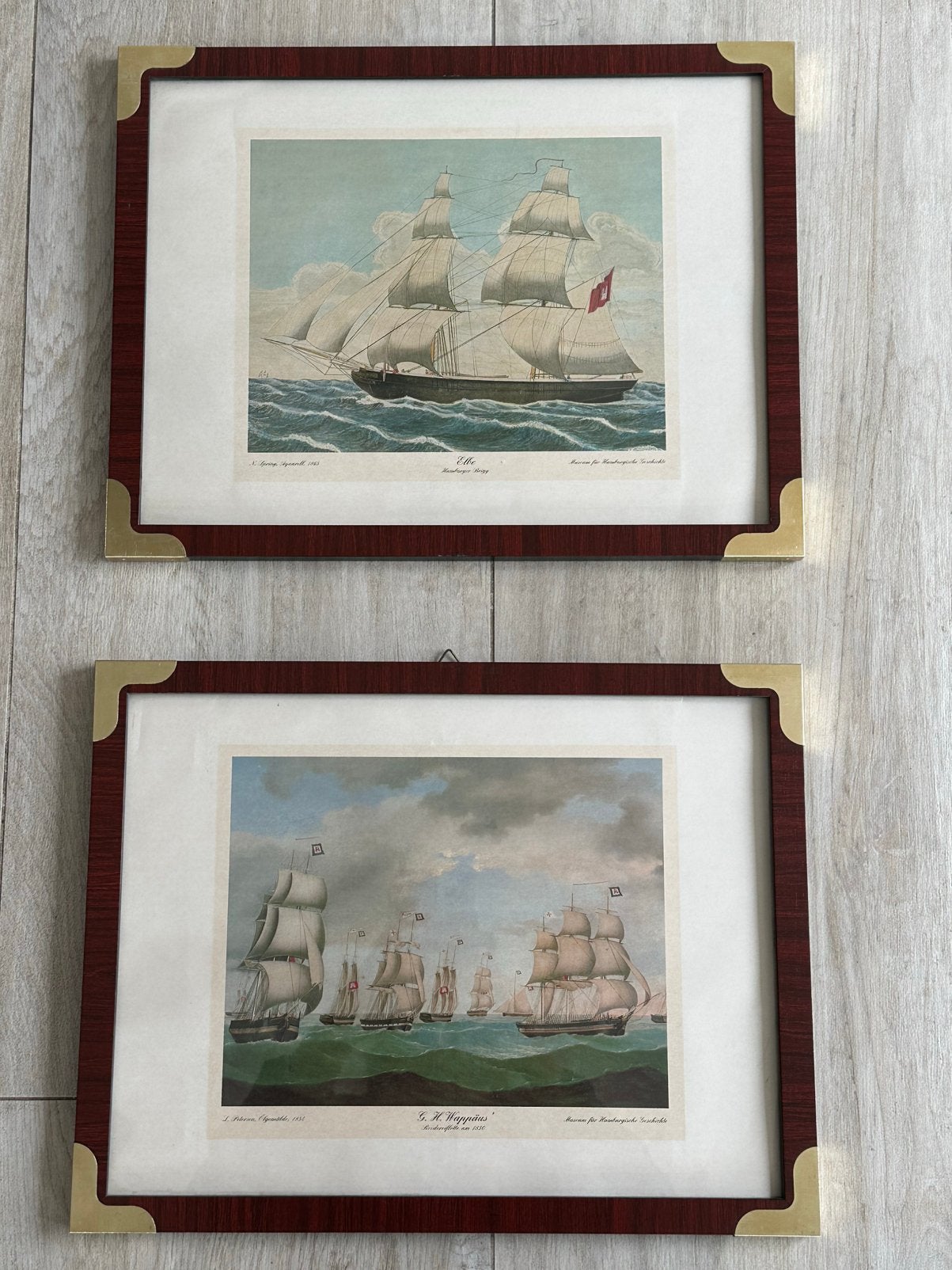 Oude Scheepvaart prent schilderij 2x 1 koop, Ophalen of Verzenden, Gebruikt, Kaart, Foto of Prent