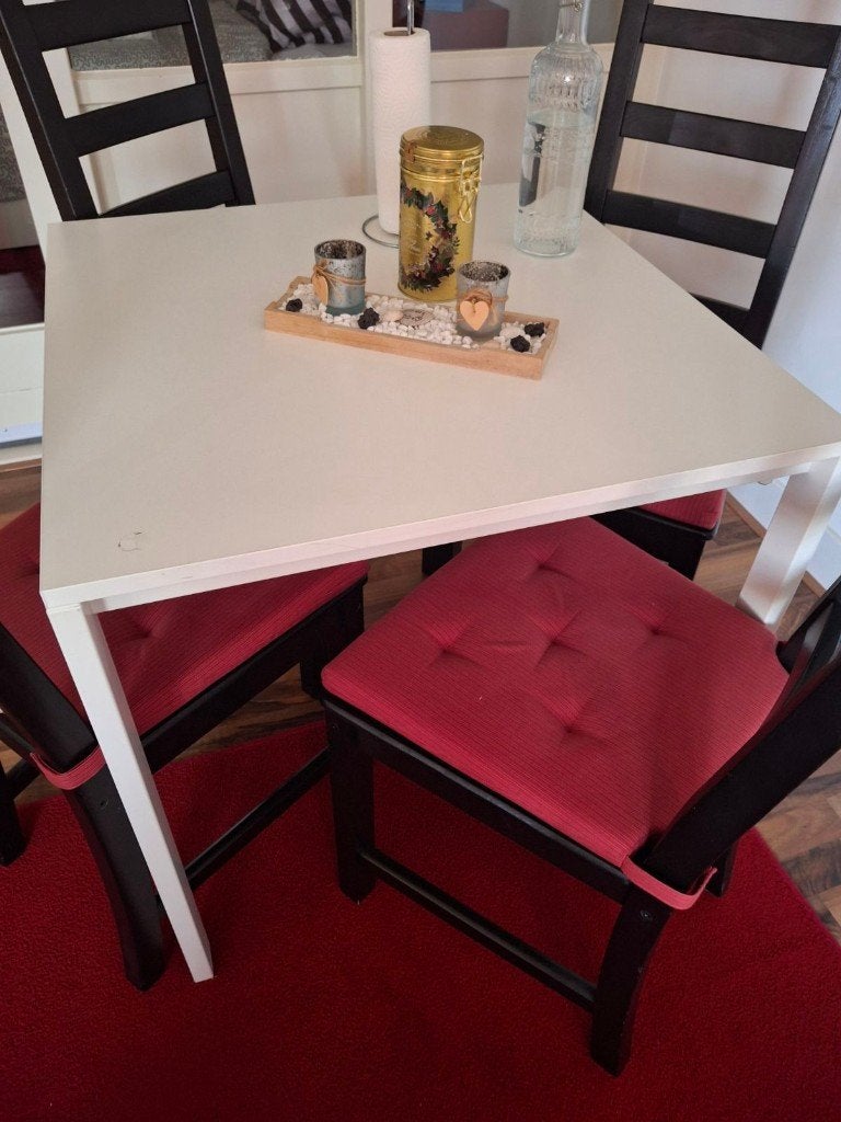 IKEA table 74x74 white ΙΚΕΑ-WITHOUT the chairs, Ophalen, Gebruikt, 50 tot 100 cm, IKEA table 74x74 white ΙΚΕΑ-WITHOUT the chairs
