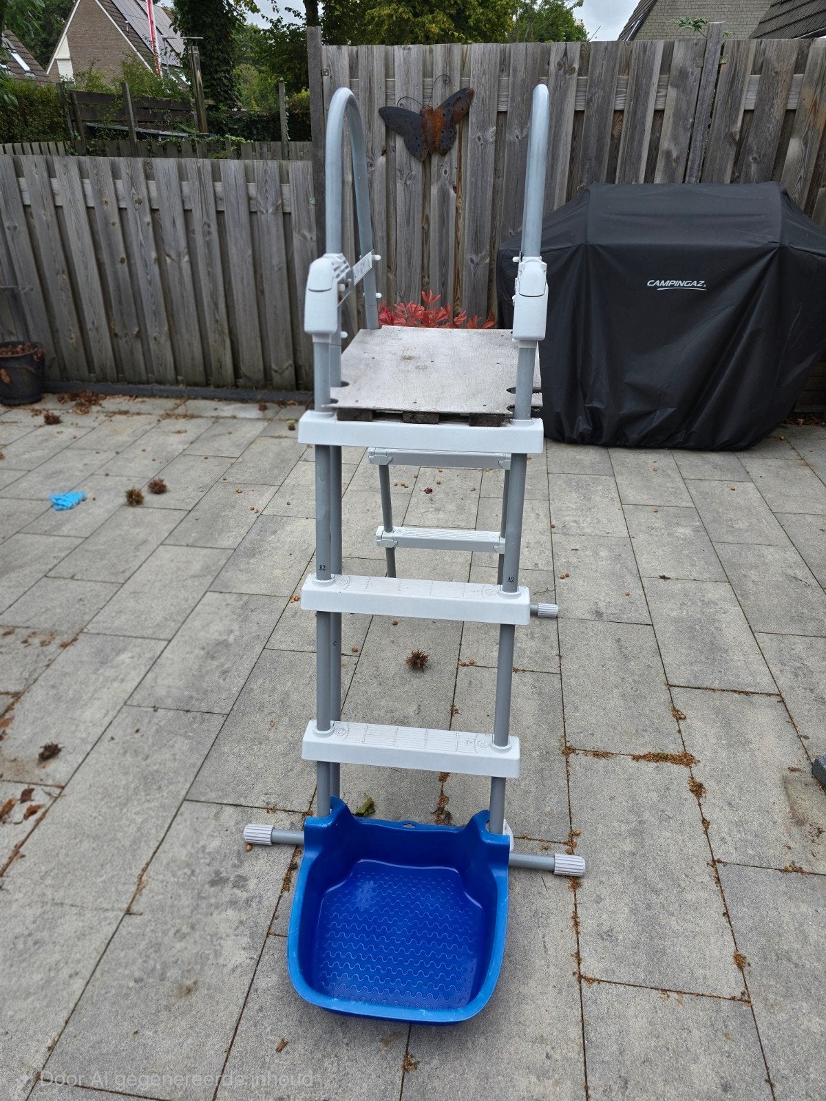 GRATIS zwembadtrap met voetenbak, Tuin en Terras, Ophalen of Verzenden, Gebruikt