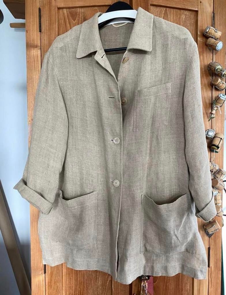 Linnen jasje zgan, Kleding | Dames, Jasjes, Kostuums en Pakken, Ophalen of Verzenden, Zo goed als nieuw, Maat 42/44 (L)