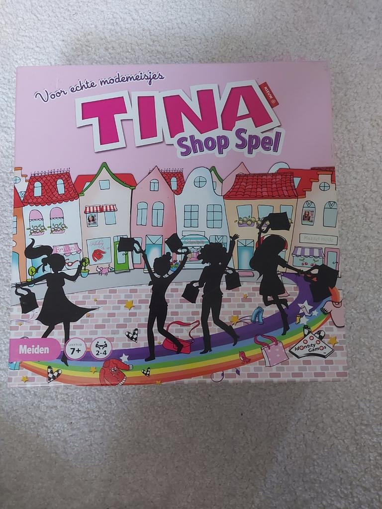 Tina shop spel, Hobby en Vrije tijd, Gezelschapsspellen | Bordspellen, Drie of vier spelers, Ophalen of Verzenden, Zo goed als nieuw