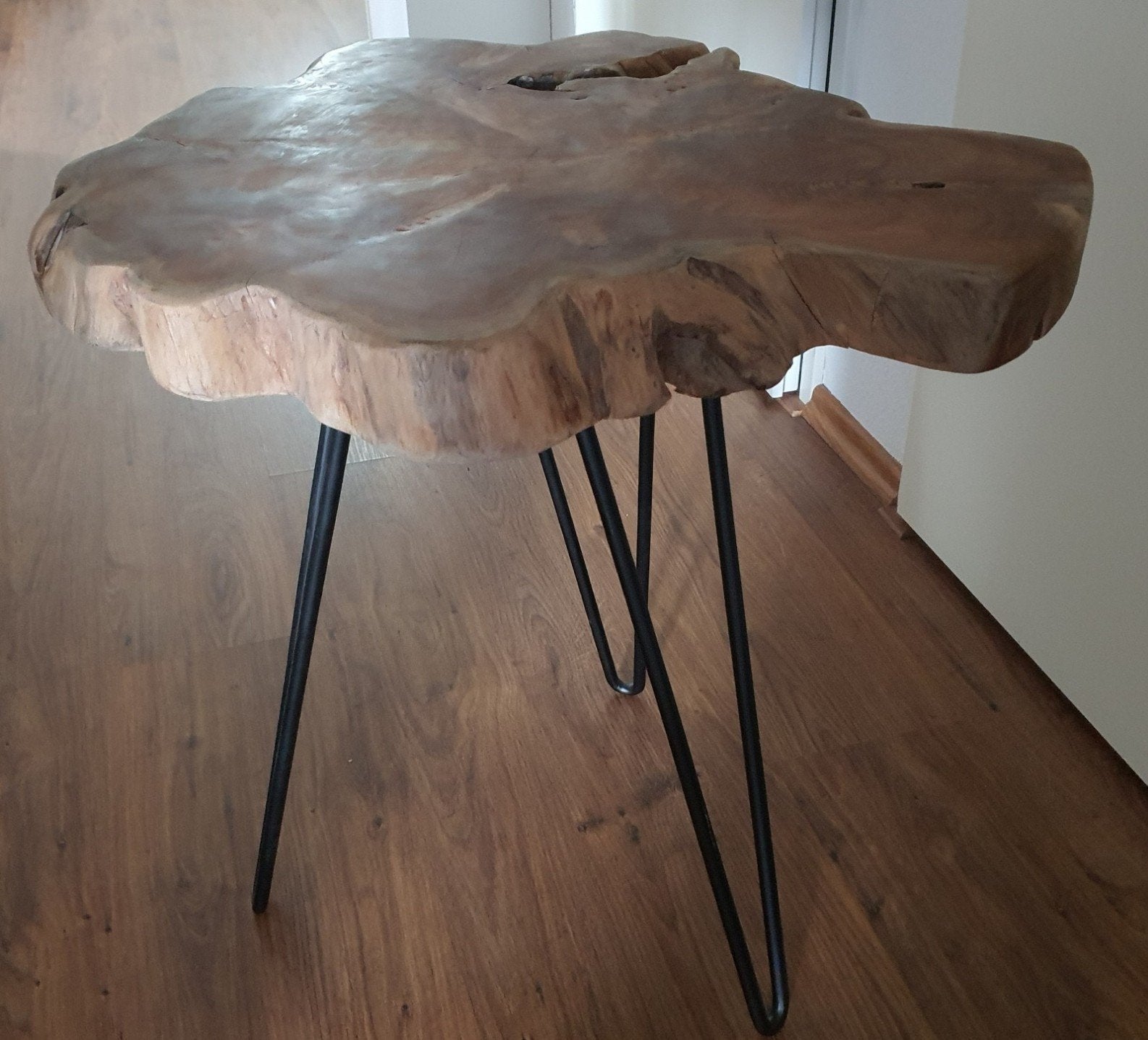 bijzettafel boomschijf modern, Ophalen, Minder dan 55 cm, Rustiek, Nieuw