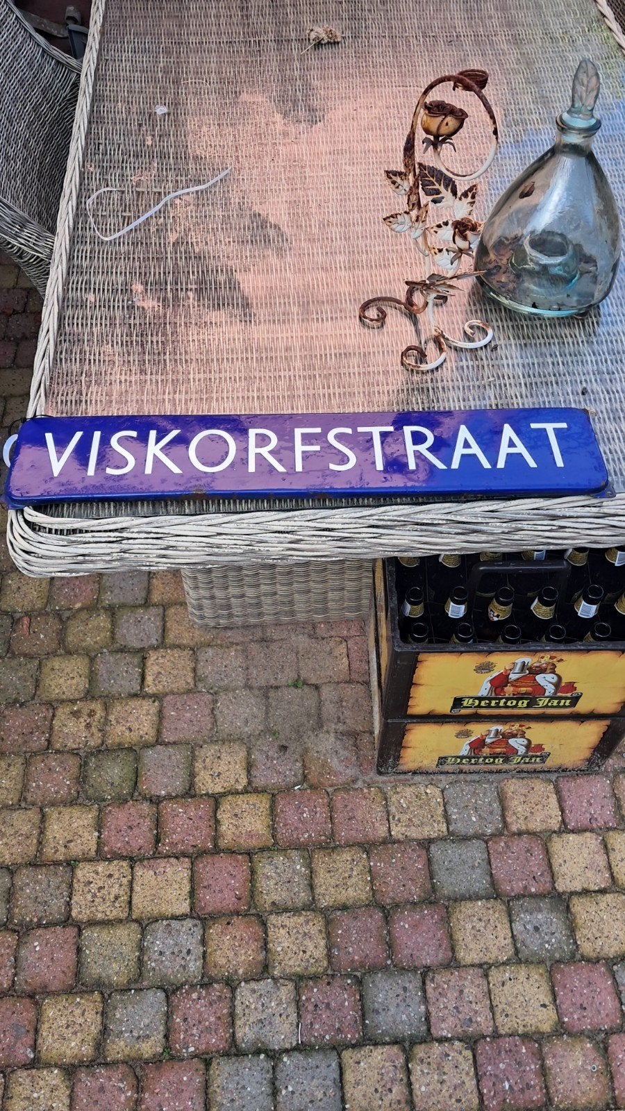 mooi oud emaille straatnaam bord, Ophalen of Verzenden, Gebruikt, Overige typen