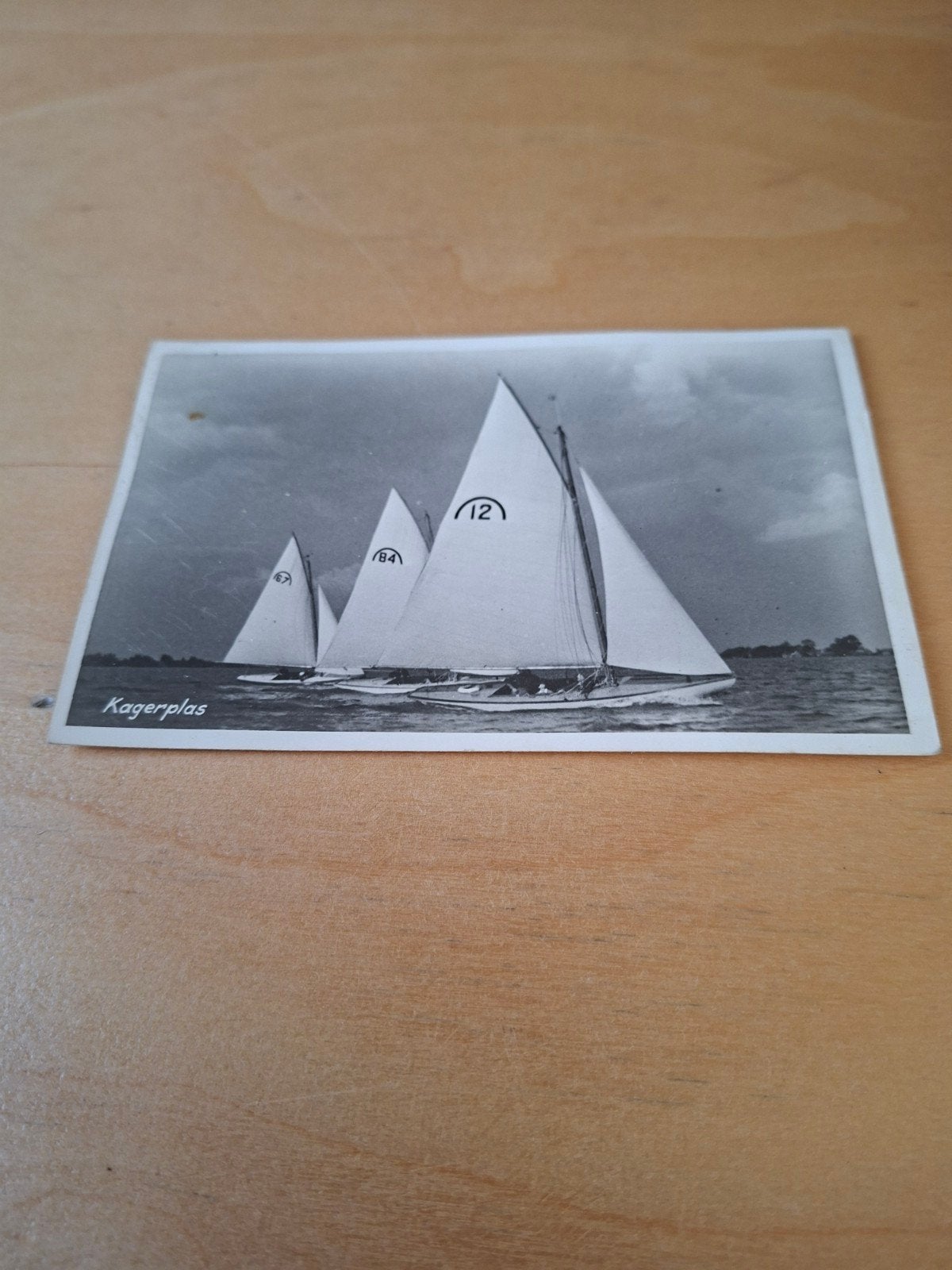 De kaag Kagerplas met zeilboten, gelopen, Ophalen of Verzenden, 1940 tot 1960, Gelopen, Zuid-Holland