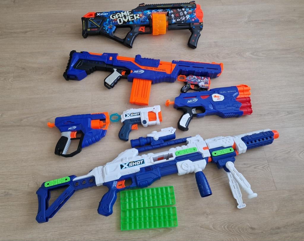 Grote Nerf en X-Shot Blaster Collectie - Diverse Modellen, Ophalen, Gebruikt, Jongen of Meisje