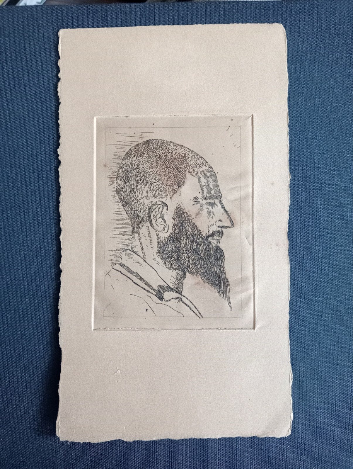 Ets man met baard 20e eeuw., Ophalen of Verzenden