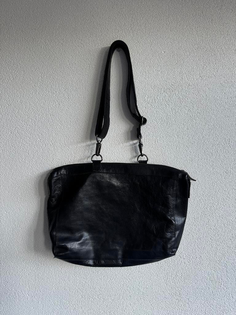 Cowboysbag zwarte echt lederen messenger schouder tas, Overige merken, Cowboysbag, Zwart, Ophalen of Verzenden
