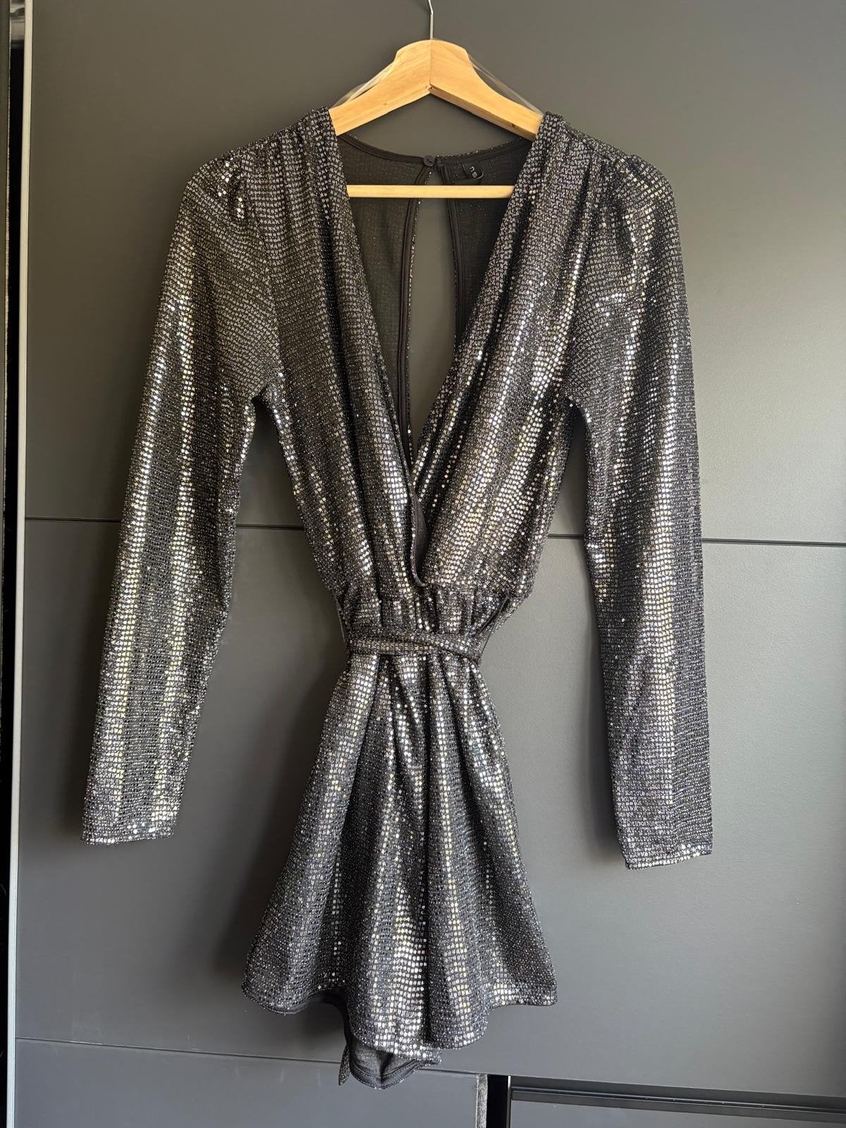 Glitter Jumpsuit Maat 36 Amisu - Eenmaal Gedragen, Kleding | Dames, Jumpsuits, Overige kleuren, Ophalen of Verzenden, Zo goed als nieuw