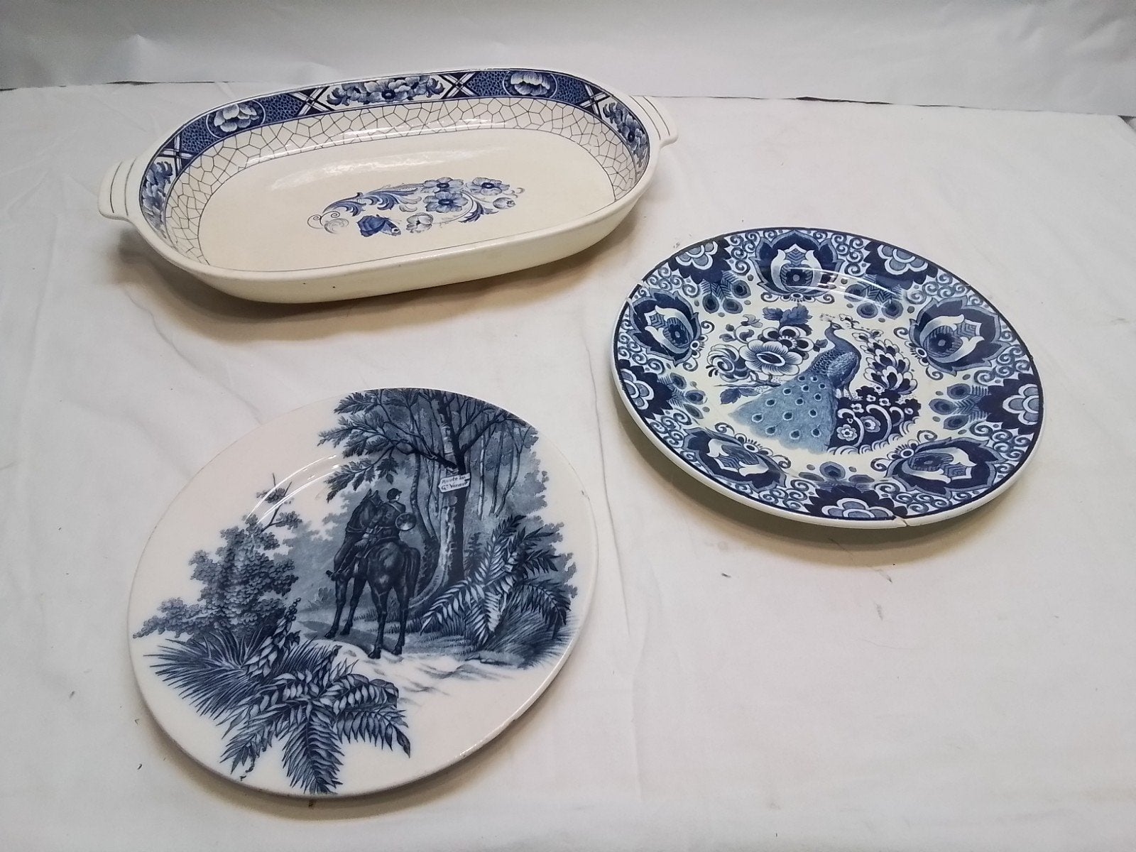 Set van 3 antieke Maastrichtse aardewerk schalen, Antiek en Kunst, Ophalen of Verzenden