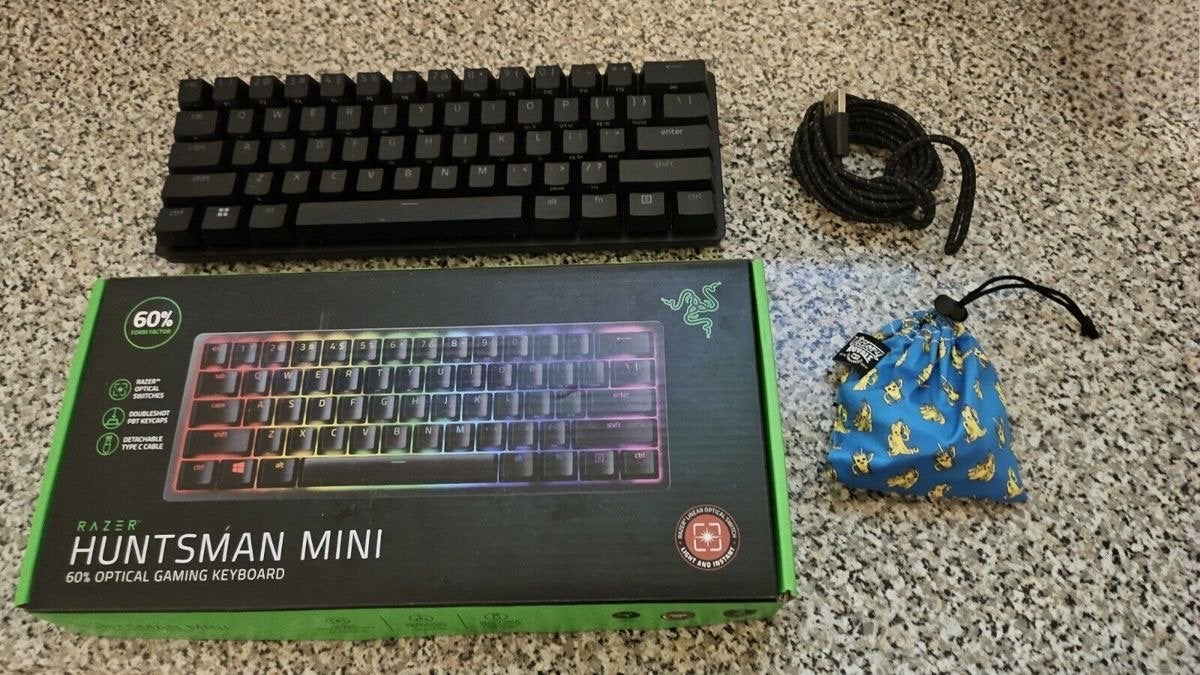 Razer Huntsman Mini 60% Optisch Gaming Toetsenbord, Ophalen, Gaming toetsenbord, Zo goed als nieuw, Qwerty