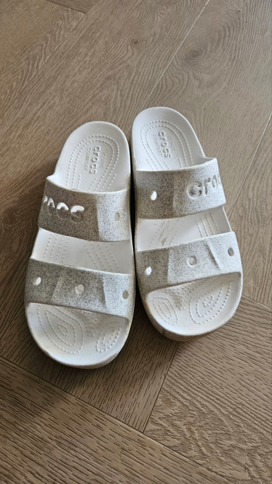 Crocs slippers ls wit met glitter maat 8 38/39, Wit, Ophalen of Verzenden, Crocs, Gedragen