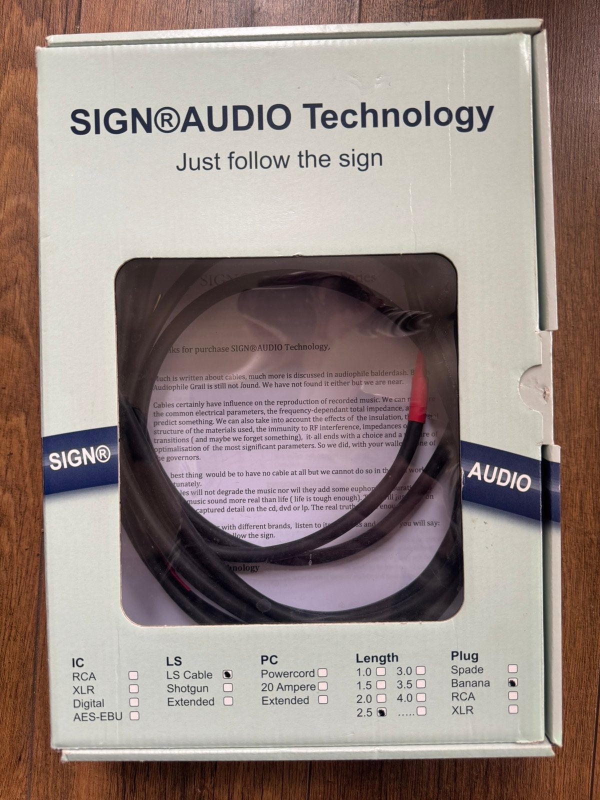 Sign@Audio Technology speakercable speakerkabel, Audio, Tv en Foto, Ophalen of Verzenden, Zo goed als nieuw, 2 tot 5 meter, Luidsprekerkabel