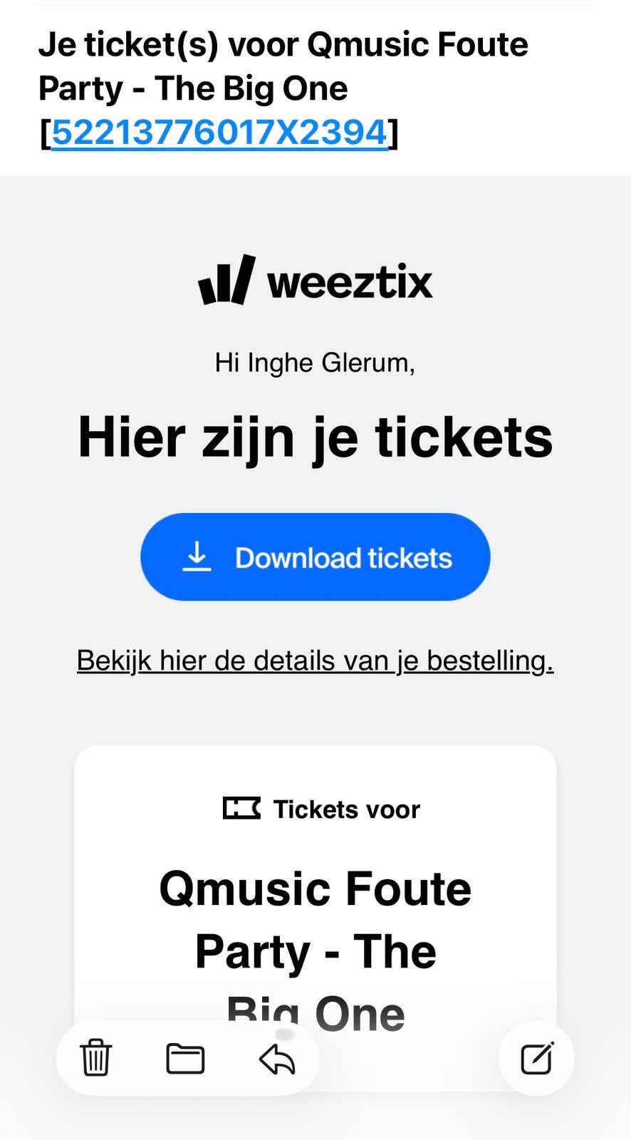 Te koop tickets Q music foute party, Twee personen, Juni