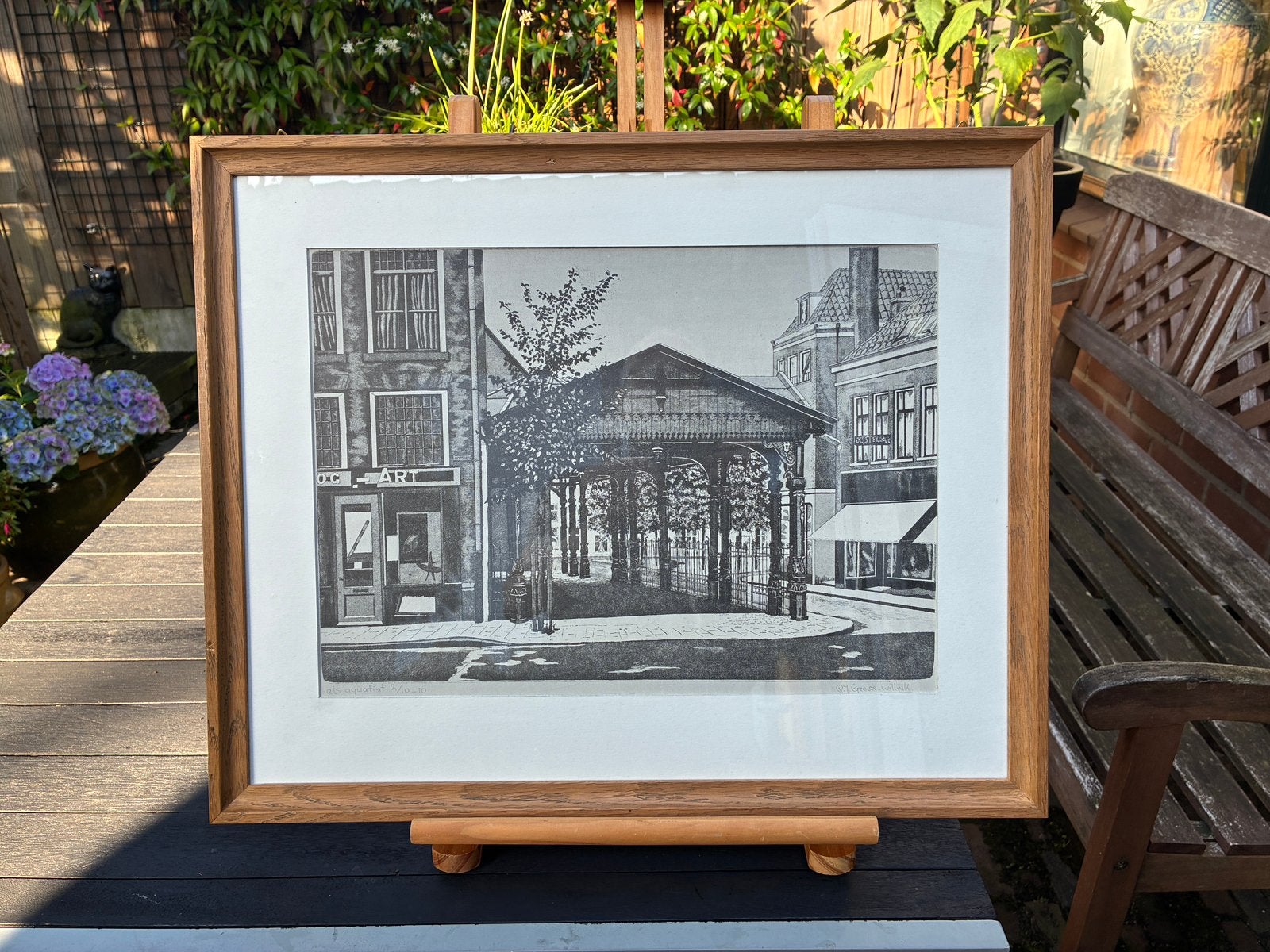 Ets aquatint Botermarkt te Deventer, Antiek en Kunst, Ophalen