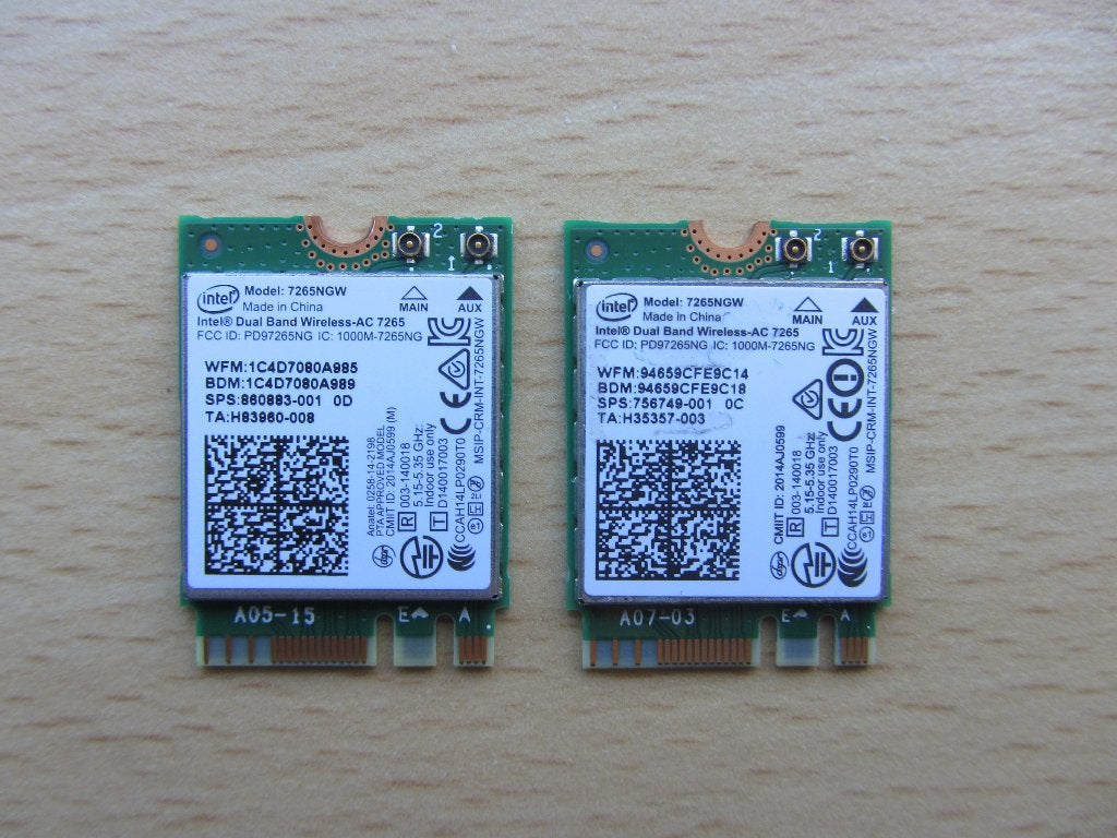 2x Intel Dual Band Wireless-N 7265 802.11 a/c 2x2 WiFi and B, Ophalen of Verzenden, Zo goed als nieuw, Intel