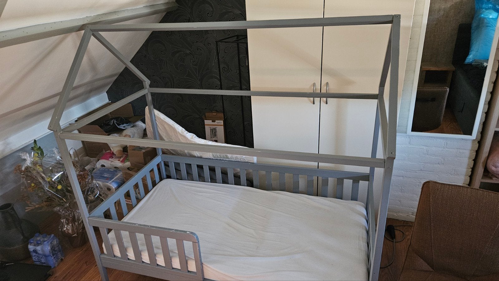 Huisjes bed 160x80, Ophalen, Gebruikt, 70 tot 85 cm, Matras