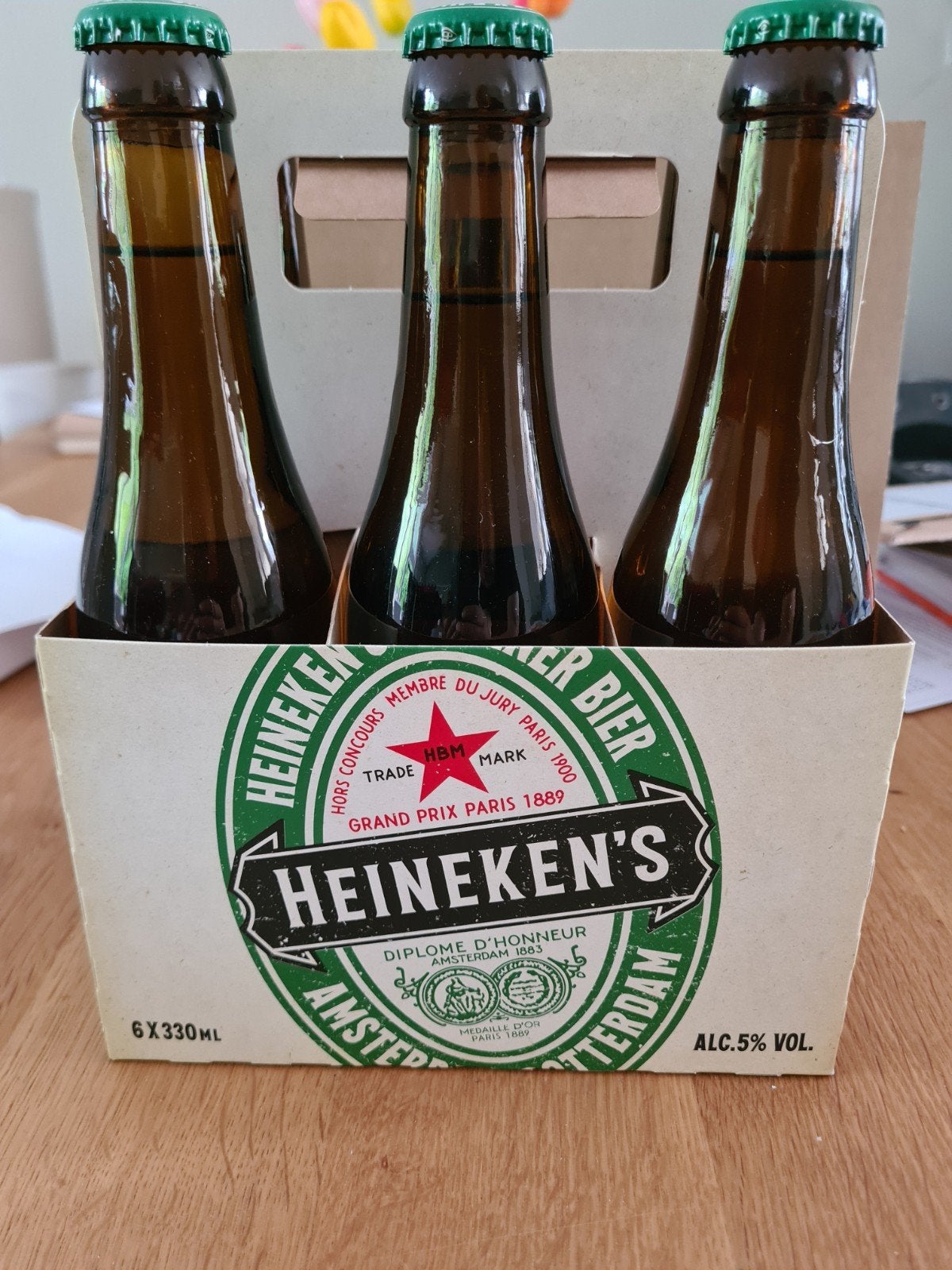 Heineken Retro sixpack Vol of Leeg., Verzamelen, Biermerken, Ophalen of Verzenden, Zo goed als nieuw, Flesje(s), Heineken