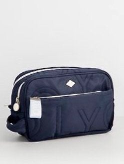 Oilily toilettas - donkerblauw met gebloemde roze voering, Verzenden, Nieuw, Blauw, Dame