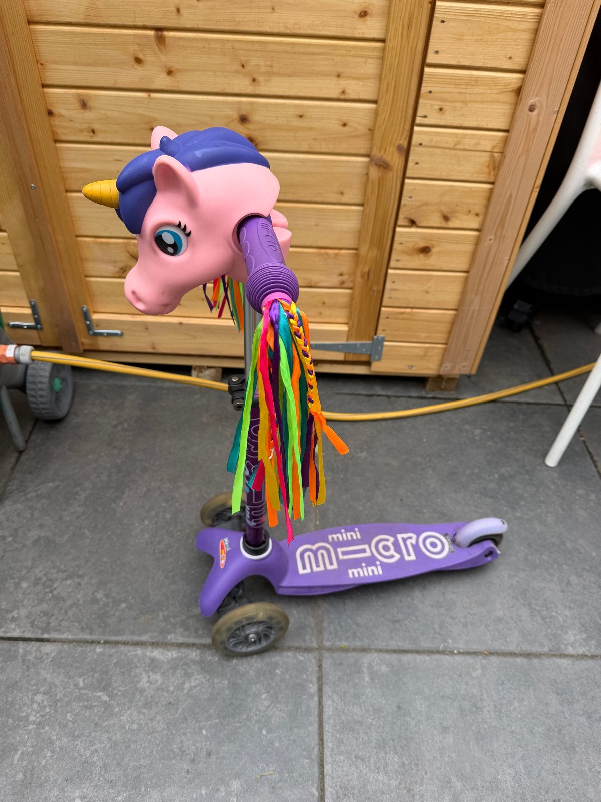 Micro Mini Step met Eenhoorn Hoofd en Regenboog Lintjes, Fietsen en Brommers, Steps, Ophalen, Gebruikt, Gewone step