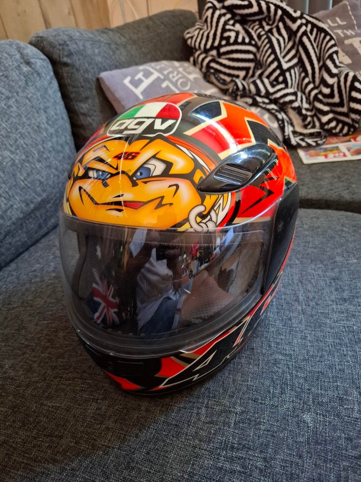 AGV Integraalhelm met Valentino Rossi design, Heren, Ophalen of Verzenden, Tweedehands, Integraalhelm
