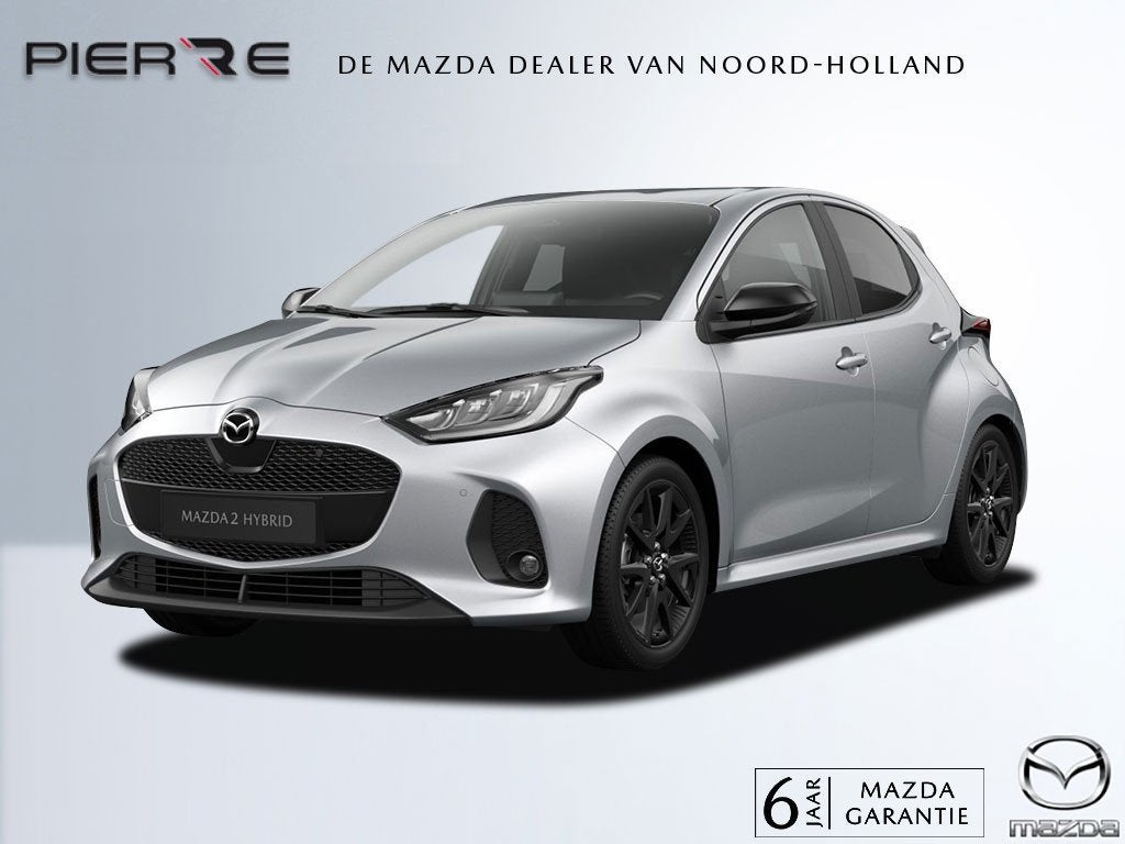 Mazda 2 Hybrid 1.5 Homura AUTOMAAT NAVI DMV APPLE CARPLAY /, Auto's, Dealer onderhouden, Zwart, 23 km/l, 1490 cc
